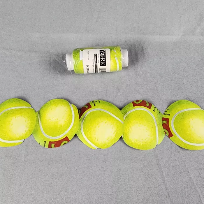 York Tennis Ball Sports Novelty Yellow Wallpaper Border Pre-pasted Vinyl - Main