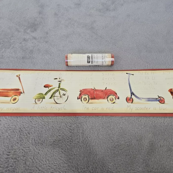 York Vintage Kids Toys Nursery Wallpaper Border Prepasted Vinyl Washable - Main