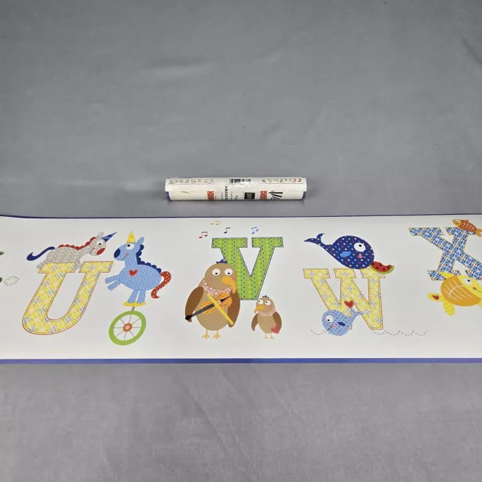 York Wallcoverings Alphabet Animal Wallpaper Border Prepasted Sure Strip New - Main