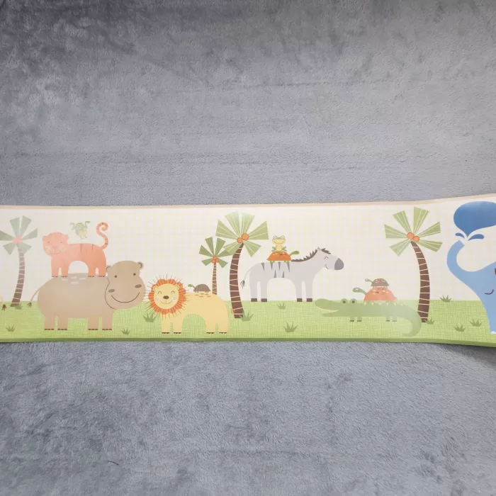 York Wallcoverings Nursery Animal Multicolor Wallpaper Border New Prepasted - Main