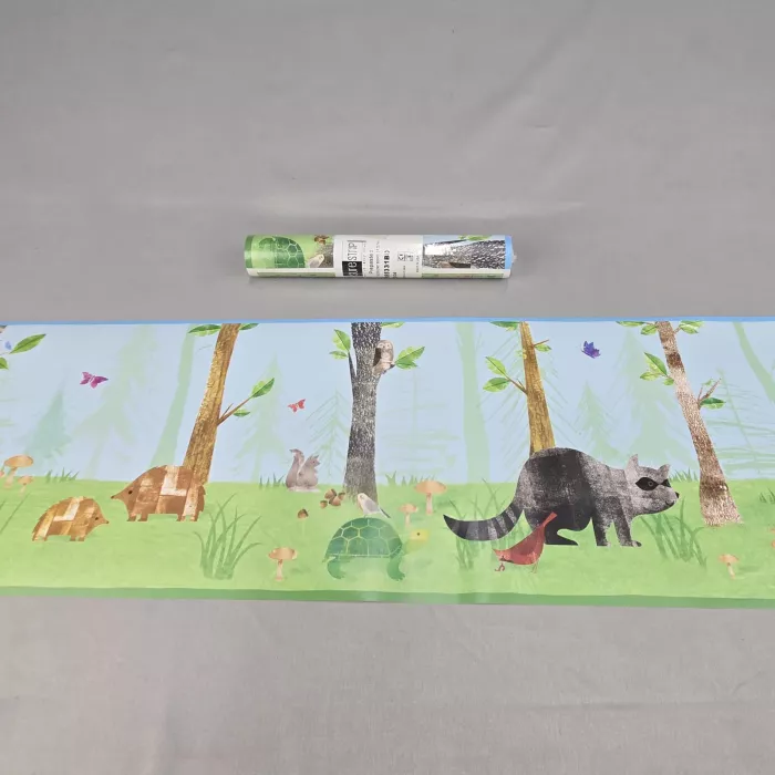 York Woodland Animal Multicolor Wallpaper Border Prepasted Sure Strip New - Main