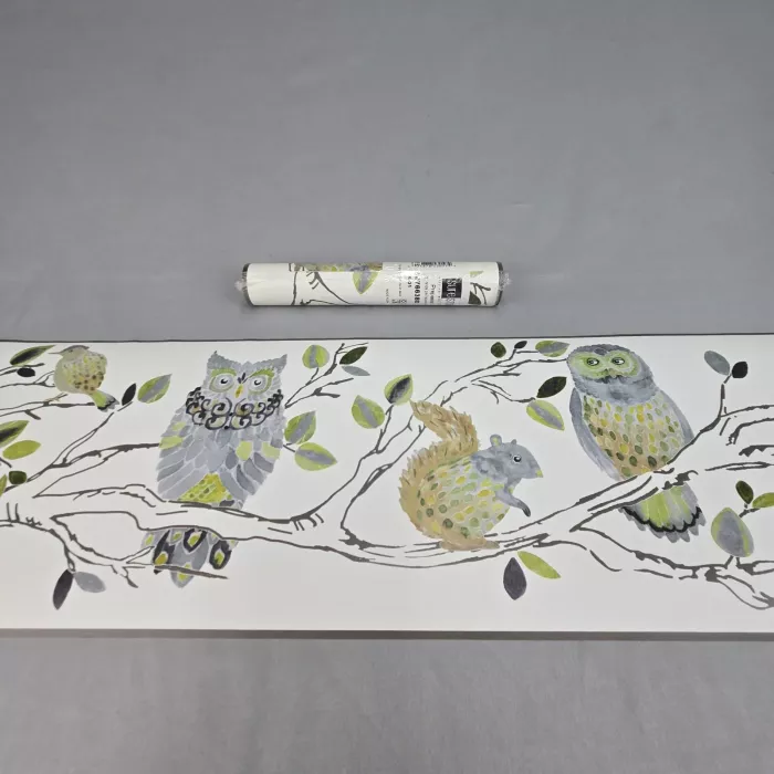 York Woodland Animal Nursery Wallpaper Border Prepasted Sure Strip New Sealed - Main