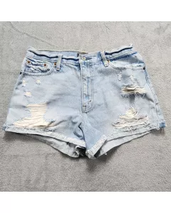 Abercrombie & Fitch Annie Shorts Size 8 High Rise Button Fly Distressed Cut Off