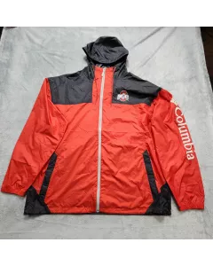 Columbia Ohio State Buckeyes Windbreaker Jacket Men's XXL Red Black Hooded Zip