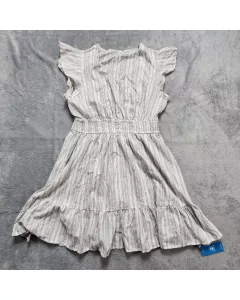 Cupshe Dress Women's Large White Striped Smocked V-Neck Ruffle Mini Summer Casua