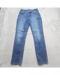 Lee Easy Fit Jeans Women's Size 8 M Blue Denim Stretch Mid Rise Skinny Pants