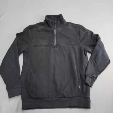 5.11 Tactical Mens L Black 1/4 Zip Pullover Sweatshirt Fleece Lined Mock Neck - Front