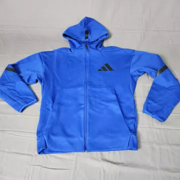 adidas Men's Size S Royal Blue Full Zip Hoodie Sportswear Logo Active Jacket - Front