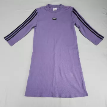adidas T-Shirt Dress Women's S Lilac Purple Crew Neck 3/4 Sleeve Cotton Blend - Front