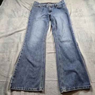 American Eagle Jeans Women's 12 Bootcut Y2K Medium Wash Denim 35x31 Rigid Cotton - Front