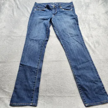 American Eagle Super Stretch Skinny Jeans Women's Size 14 Low Rise Blue 36x30 - Front