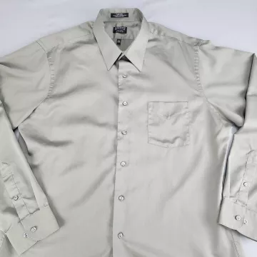 ARROW USA 1851 Men's XL 17.5 36/37 Fitted Dress Shirt Light Khaki Wrinkle Free S - Main