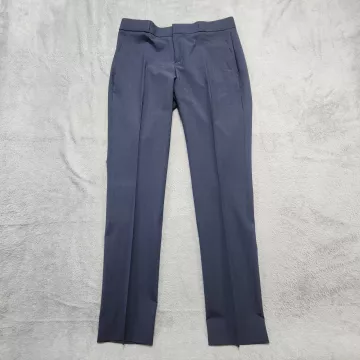 Banana Republic Ryan Pants Womens Size 0 Navy Blue Wool Blend Dress Trousers - Front