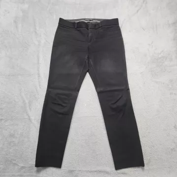 Banana Republic Sloan Pants Womens 2 Petite Black Stretch Straight Leg Work - Front