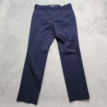 Banana Republic Sloan Slim Ankle Pants Women's Size 8 Navy Blue Stretch Dress - Front