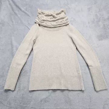 Banana Republic Sweater Women Small Gray Merino Wool Cashmere Italian Yarn Cowl - Front