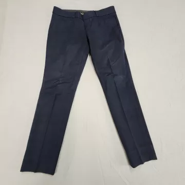 Banana Republic Womens Dress Pants 2 Petite Navy Blue Stretch Low Rise - Front