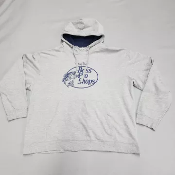 Bass Pro Shops Mens XL Gray Pullover Hoodie Graphic Print Cotton Blend - Front