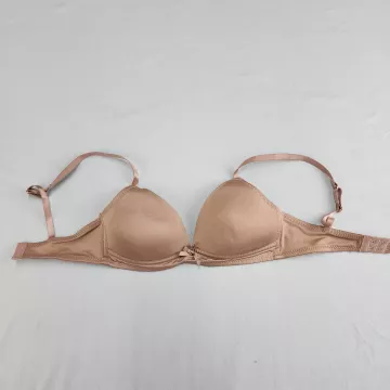 bebe girls Push Up Bra Women's 30B Beige Padded Underwire Adjustable Straps - Front