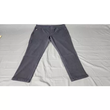 Belle by Kim Gravel Plus 24W Gray Pull On Knit Jegging Pants High Rise Stretch - Front