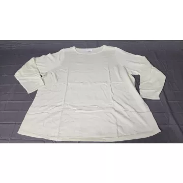 Belle by Kim Gravel Sweater Womens 3X Cream Pullover Crew Neck Long Sleeve Knit - Front