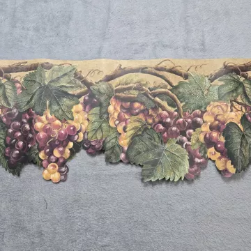 Blue Mountain Wallcoverings Grapes Vines Multicolor Wallpaper Border Pre-pasted  - Main