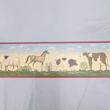 Brewster Country Animal Print Multicolor Wallpaper Border New Prepasted Vinyl - Main