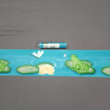 Brewster Country Frog Lily Pad Blue Green Wallpaper Border Prepasted New - Main