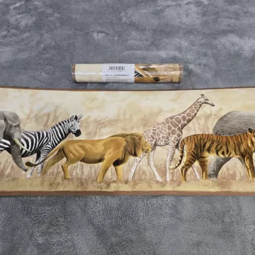 Brewster Safari Animal Multicolor Wallpaper Border Prepasted Vinyl New Sealed - Main