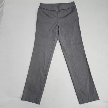 Briggs Womens Size 8 Gray Pull On Dress Pants Stretch Slim Leg Mid Rise - Front