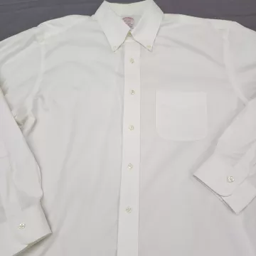 Brooks Brothers Madison Dress Shirt Mens 16.5 34 White Non Iron Stretch - Main