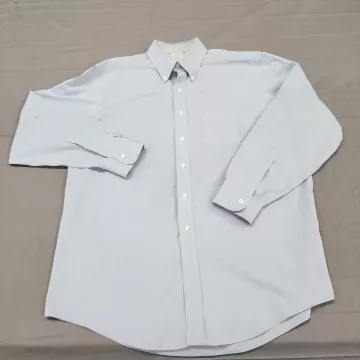 Brooks Brothers Madison Fit Dress Shirt Mens 16.5 35 Light Blue Non-Iron Supima - Front