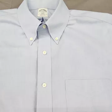 Brooks Brothers Regent Fit Dress Shirt Mens 17 34/35 Light Blue Non Iron Cotton - Main