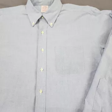 Brooks Brothers Traditional Fit Oxford Dress Shirt Mens 16.5 34 Blue Supima - Main