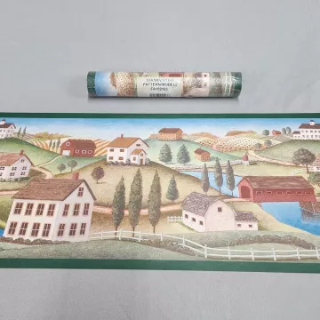 Brownstone Scenic Country Landscape Multicolor Wallpaper Border Prepasted New - Main