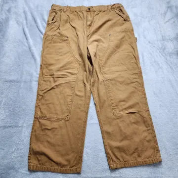 Builtrite Steve & Barry's Carpenter Pants Men's 42x30 Tan Canvas Double Knee - Front
