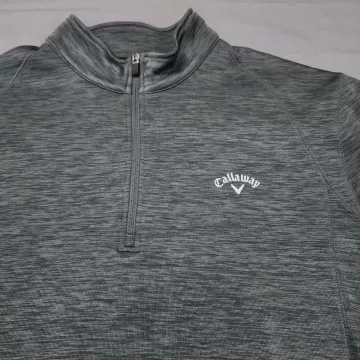 Callaway Mens 2XL Heather Gray Quarter Zip Fleece Pullover Sweatshirt Golf - Main
