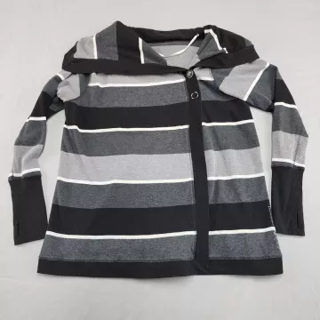 Calvin Klein PERFORMANCE Women's 1X Plus Thermal Waffle Knit Asymmetrical Top - Front