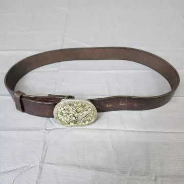 Carol Anderson Floral Bird Buckle On Cabi Womens Brown Leather Belt Small - Main