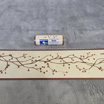 Chesapeake Botanical Berry Wallpaper Border Beige Prepasted Vinyl New Sealed - Main