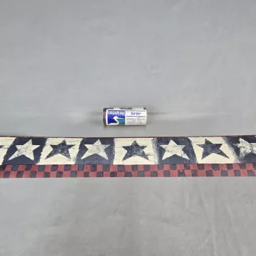 Chesapeake Carol Endres Country Star Border Navy Red Prepasted Vinyl New - Main