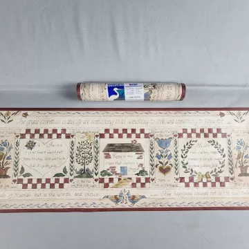 Chesapeake Country Botanical Beige Wallpaper Border Prepasted Vinyl - Main