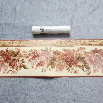 Chesapeake Country Floral Beige Pink Wallpaper Border Prepasted New Sealed - Main