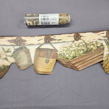 Chesapeake Country Floral Daisy Brown Green Wallpaper Border New Sealed Prepaste - Main