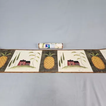 Chesapeake Country Pineapple Cream Wallpaper Border Prepasted Vinyl New Sealed - Main