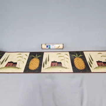 Chesapeake Country Pineapple Red Wallpaper Border Prepasted Vinyl New Sealed - Main