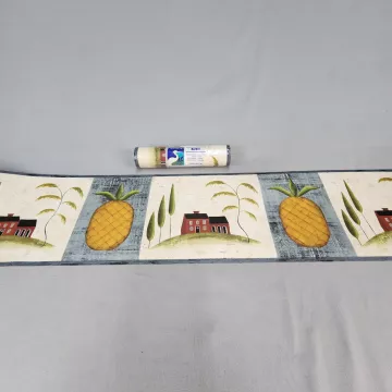Chesapeake Country Pineapple Wallpaper Border Multicolor Prepasted Vinyl New - Main