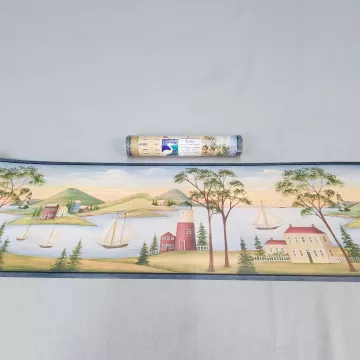 Chesapeake Nautical Scenic Wallpaper Border Prepasted Vinyl Multicolor Sealed - Main