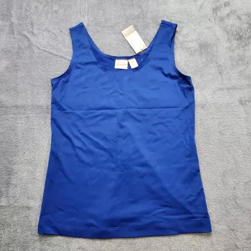 Chico's Microfiber Tank Top Size 0 US 4 S Nepal Blue Contemporary Fit Scoop Neck - Front