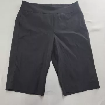 Chico's So Slimming Bermuda Shorts Womens 0 Short Black Stretch Pull On Mid Rise - Front